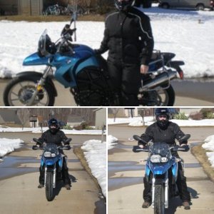 my wifes first ride on her new F650 GS