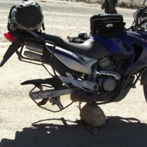 result of a nail on a gravelroad