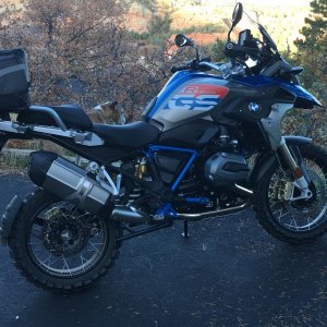 2017 R1200GS Rallye on my driveway shortly after purchasing it from BMW of Denver. The tail bag was from a previous GS.